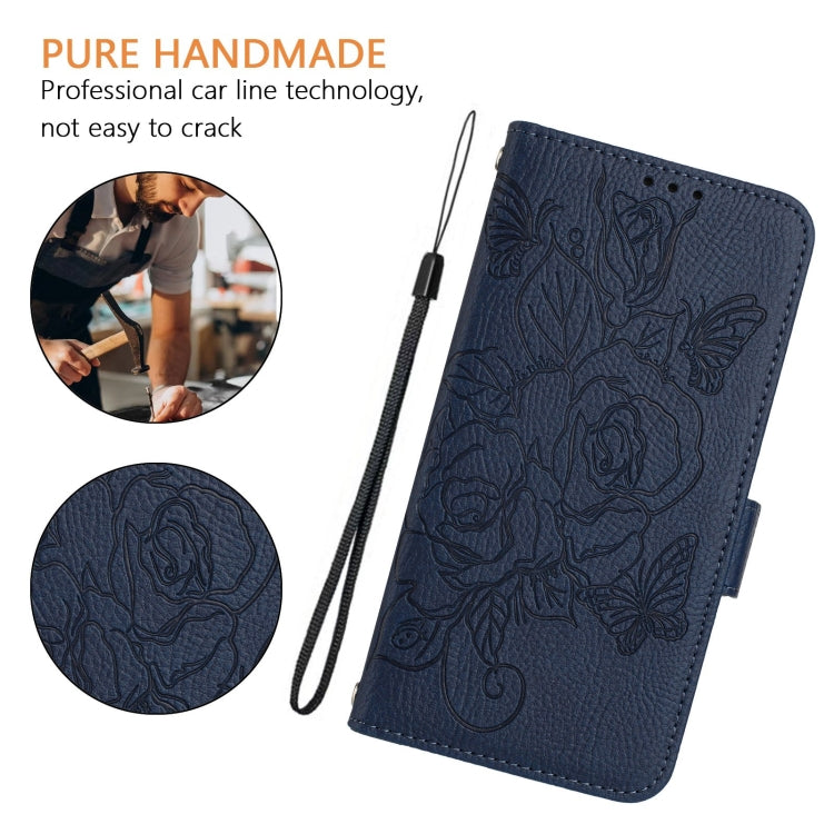 For Ulefone Note 14 Embossed Rose RFID Anti-theft Leather Phone Case(Dark Blue) - free shipping - PMC Jewellery - Order now!