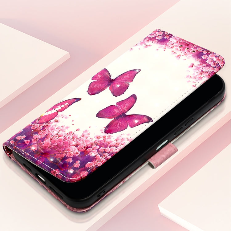 For Samsung Galaxy S25 5G 3D Painting Horizontal Flip Leather Phone Case(Rose Butterfly) - Galaxy S25 5G Cases by PMC Jewellery | Online Shopping South Africa | PMC Jewellery | Buy Now Pay Later Mobicred