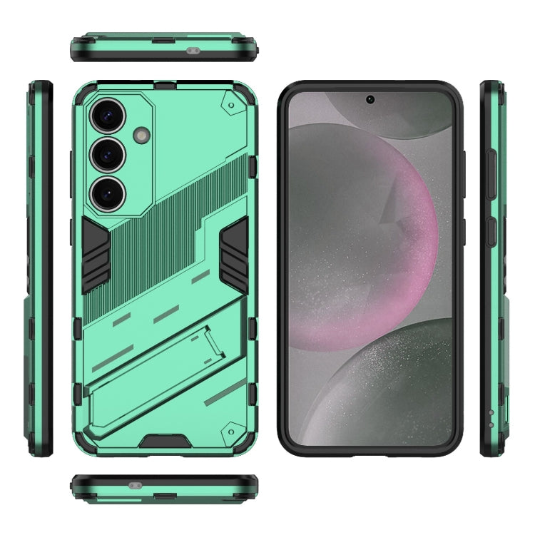 For Samsung Galaxy S25+ 5G Punk Armor 2 in 1 PC + TPU Shockproof Phone Case with Invisible Holder(Green)