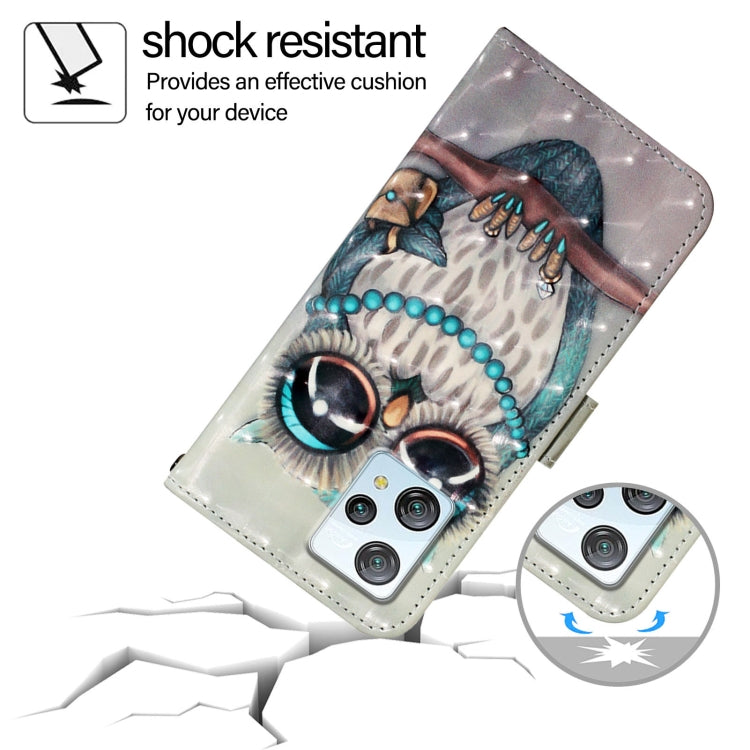 For Blackview A53 3D Painting Horizontal Flip Leather Phone Case(Grey Owl) - More Brand by PMC TechLife | Online Shopping South Africa | PMC TechLife | Buy Now Pay Later Mobicred