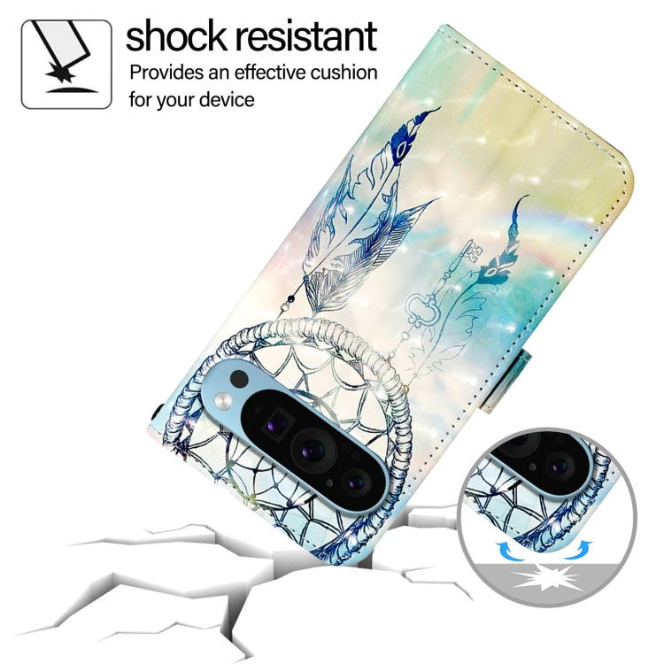 For Google Pixel 9 / 9 Pro 3D Painting Horizontal Flip Leather Phone Case(Dream Wind Chimes) - Google Cases by PMC TechLife | Online Shopping South Africa | PMC TechLife | Buy Now Pay Later Mobicred