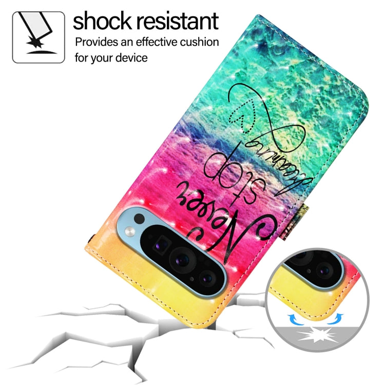 For Google Pixel 9 3D Painting Horizontal Flip Leather Phone Case(Chasing Dreams) - Google Cases by PMC TechLife | Online Shopping South Africa | PMC TechLife | Buy Now Pay Later Mobicred