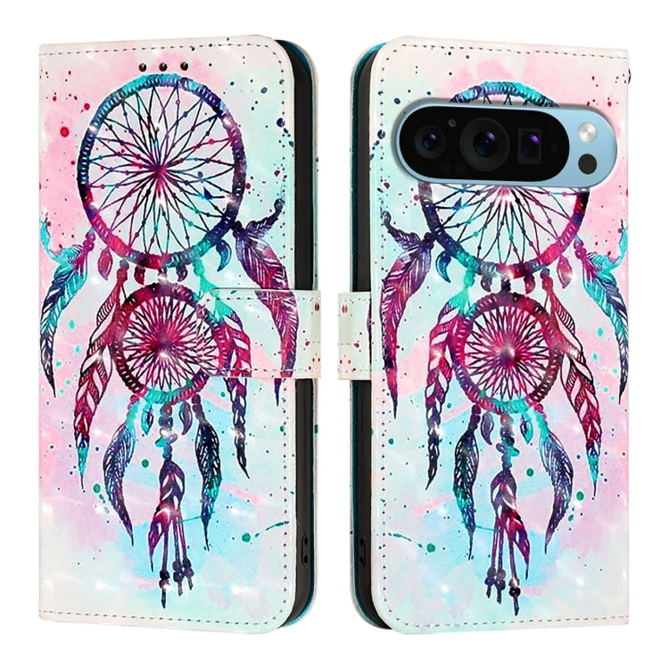 For Google Pixel 9 Pro XL 3D Painting Horizontal Flip Leather Phone Case(Color Drop Wind Chimes)
