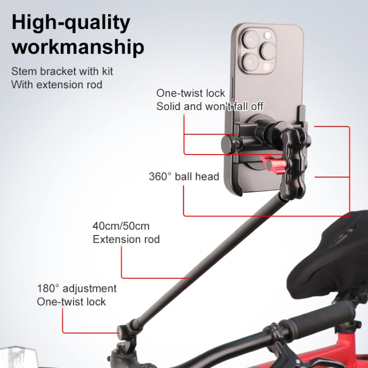 Bicycle Handlebar Holder Pea Clip Adapter 50cm Rod Set
