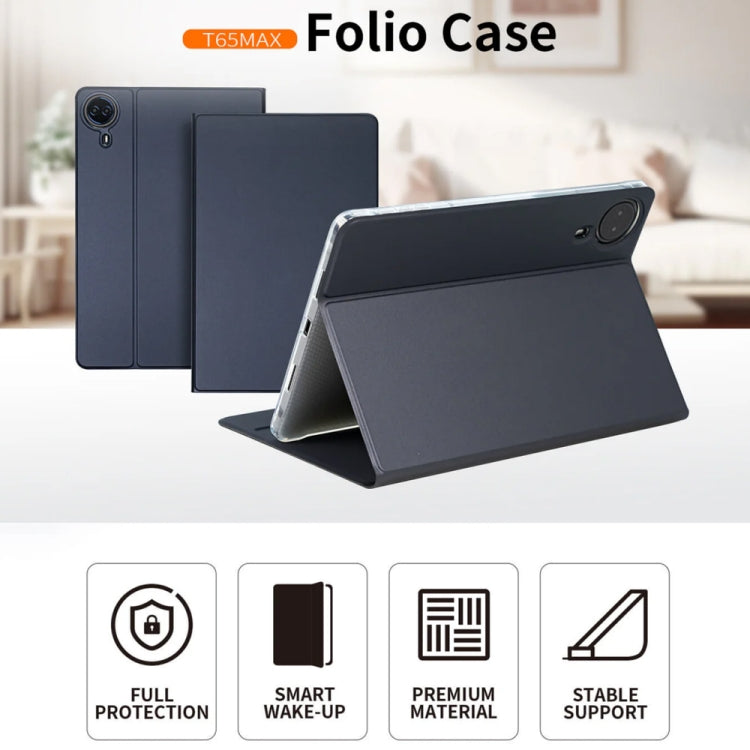 For Teclast T65 Max Anti-slip Texture Smart Tablet Leather Folio Case(Dark Blue) - Teclast by TECLAST | Online Shopping South Africa | PMC Jewellery | Buy Now Pay Later Mobicred