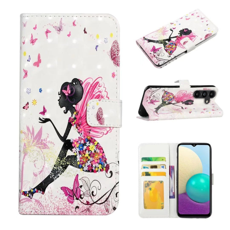 For Samsung Galaxy S25 5G Oil Embossed 3D Drawing Leather Phone Case(Flower Fairy)