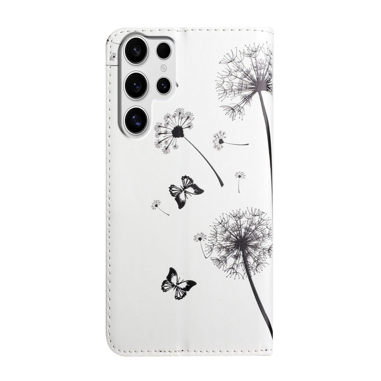For Samsung Galaxy S25 Ultra 5G Oil Embossed 3D Drawing Leather Phone Case(Couple Dandelion)