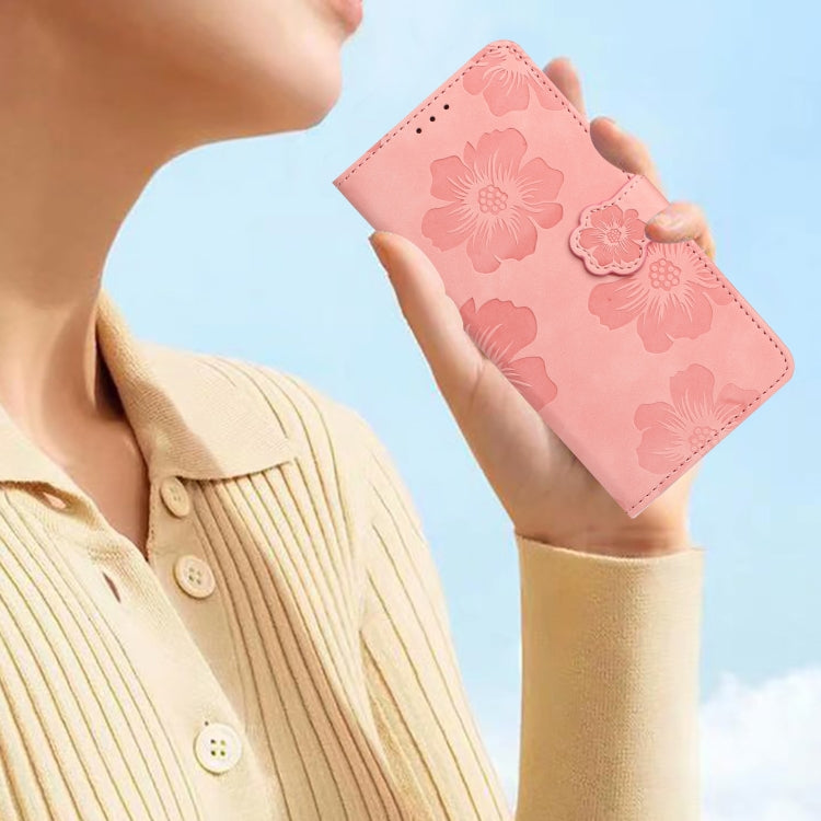 For Samsung Galaxy S25+ 5G Flower Embossing Pattern Leather Phone Case(Pink) - Galaxy S25+ 5G Cases by PMC Jewellery | Online Shopping South Africa | PMC Jewellery | Buy Now Pay Later Mobicred