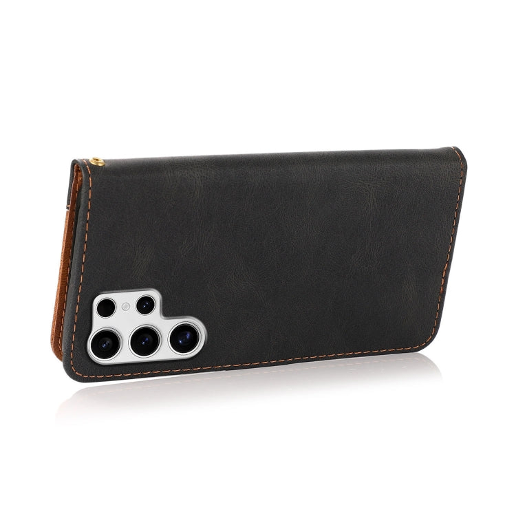 For Samsung Galaxy S25 Ultra 5G Dual-color Stitching Leather Phone Case(Black Brown) - Galaxy S25 Ultra 5G Cases by PMC TechLife | Online Shopping South Africa | PMC TechLife | Buy Now Pay Later Mobicred