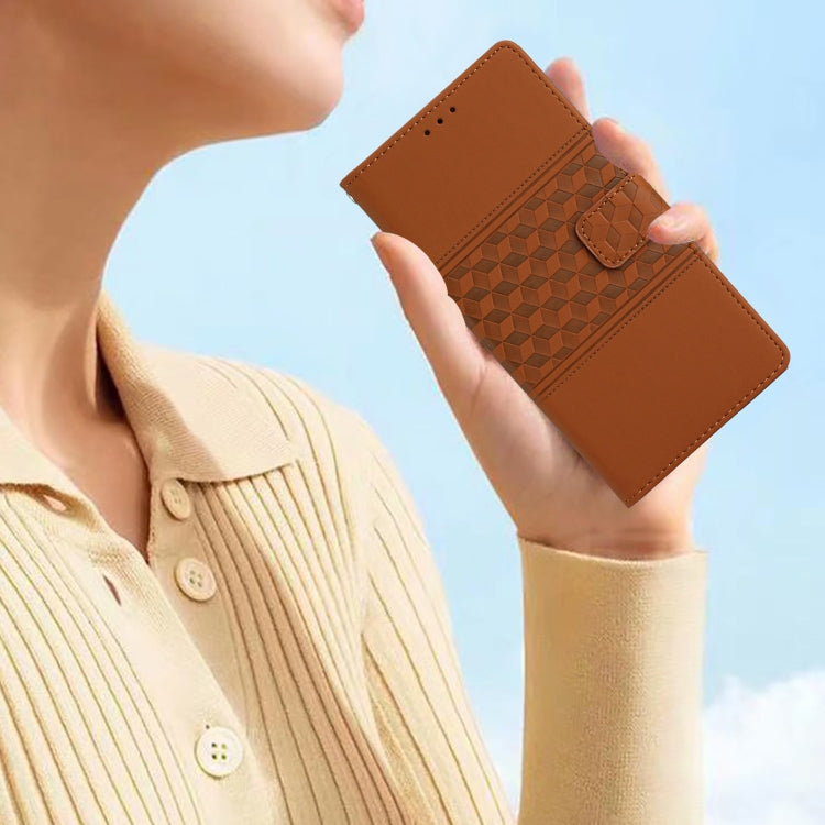 For Samsung Galaxy S25 Ultra 5G Diamond Embossed Skin Feel Leather Phone Case(Brown) - Galaxy S25 Ultra 5G Cases by PMC Jewellery | Online Shopping South Africa | PMC Jewellery | Buy Now Pay Later Mobicred