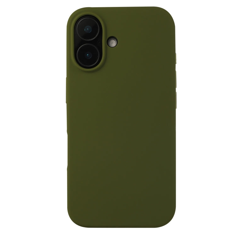 For iPhone 16 Plus Liquid Silicone Phone Case(Pine Green)