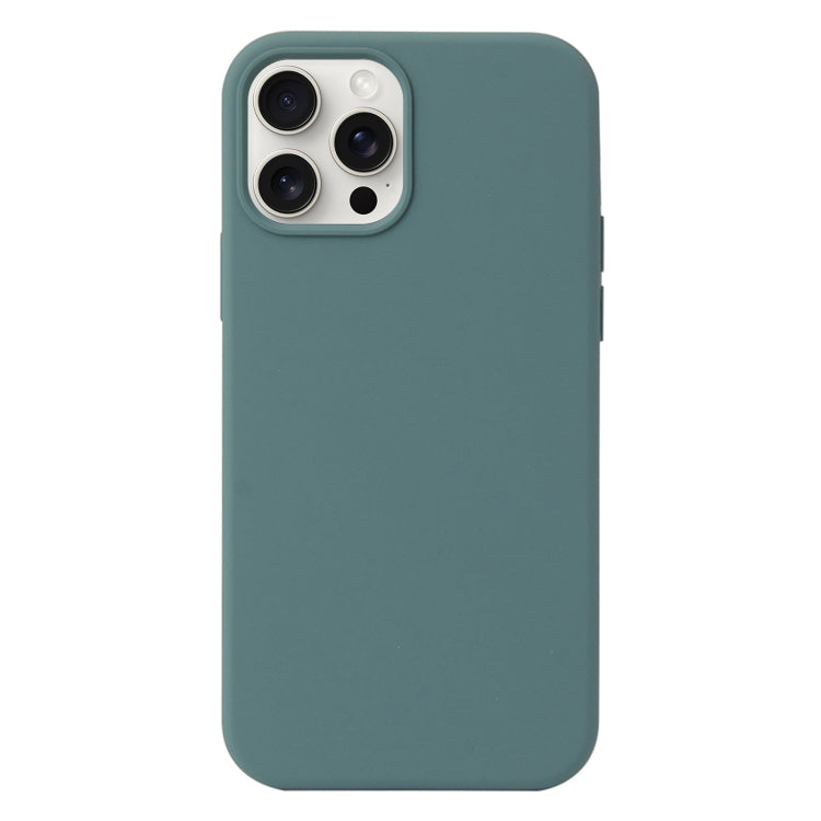 For iPhone 16 Pro Liquid Silicone Phone Case(Pine Needle Green)