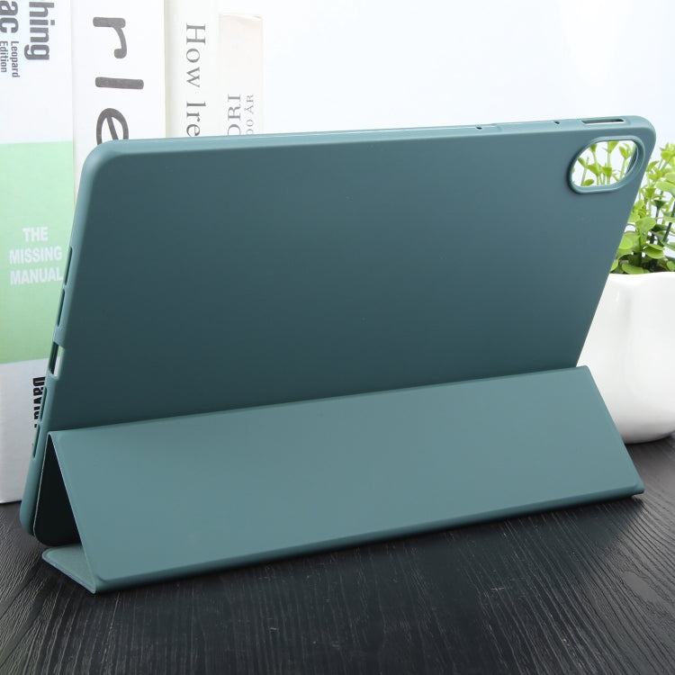 For Huawei MatePad 11.5 S GEBEI 3-folding Holder Shockproof Flip Leather Tablet Case(Dark Green) - free shipping - PMc TechLife - Order now!