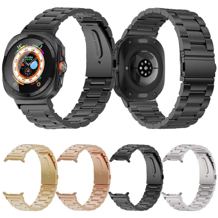 For Samsung Galaxy Watch Ultra 47mm Three Beads Steel Watch Band(Rose Gold) - free shipping - PMC TechLife - Order now!