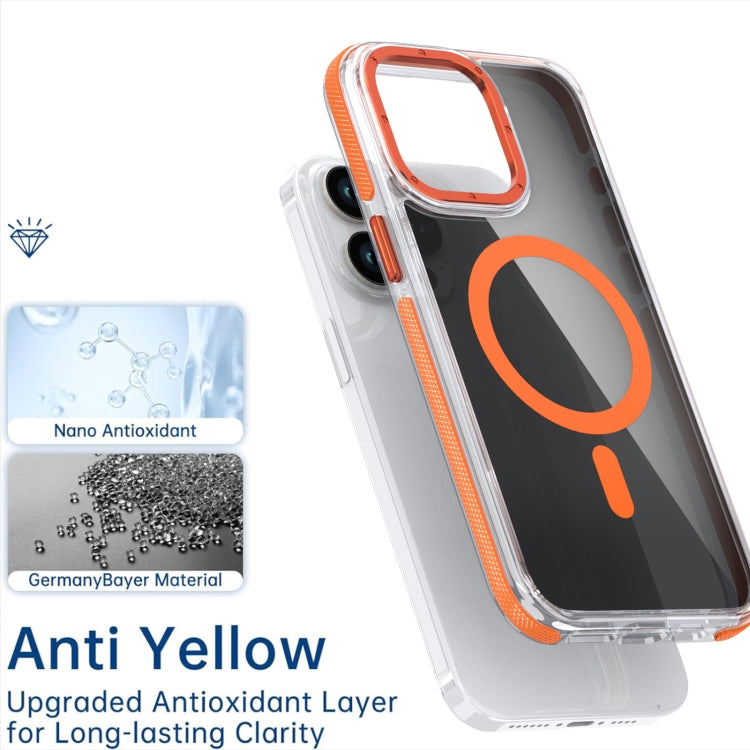 For iPhone 16 Magsafe Dual-Color Transparent Black Full Coverage Phone Case(Black)