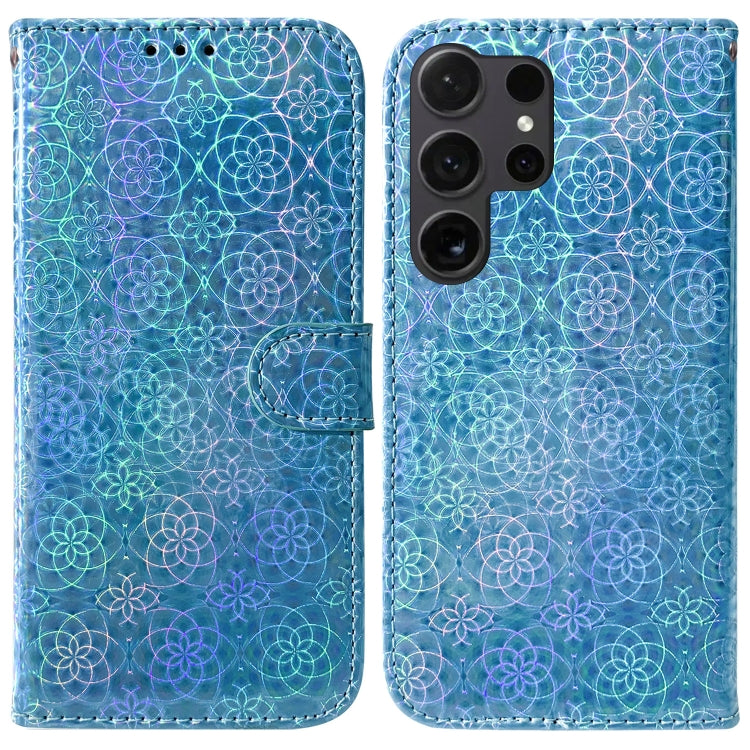 For Samsung Galaxy S25 Ultra 5G Colorful Magnetic Buckle Leather Phone Case(Blue)