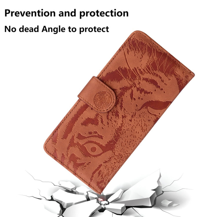 For Samsung Galaxy S25 Ultra 5G Tiger Embossing Pattern Flip Leather Phone Case(Brown) - free shipping - PMC Jewellery - Order now!