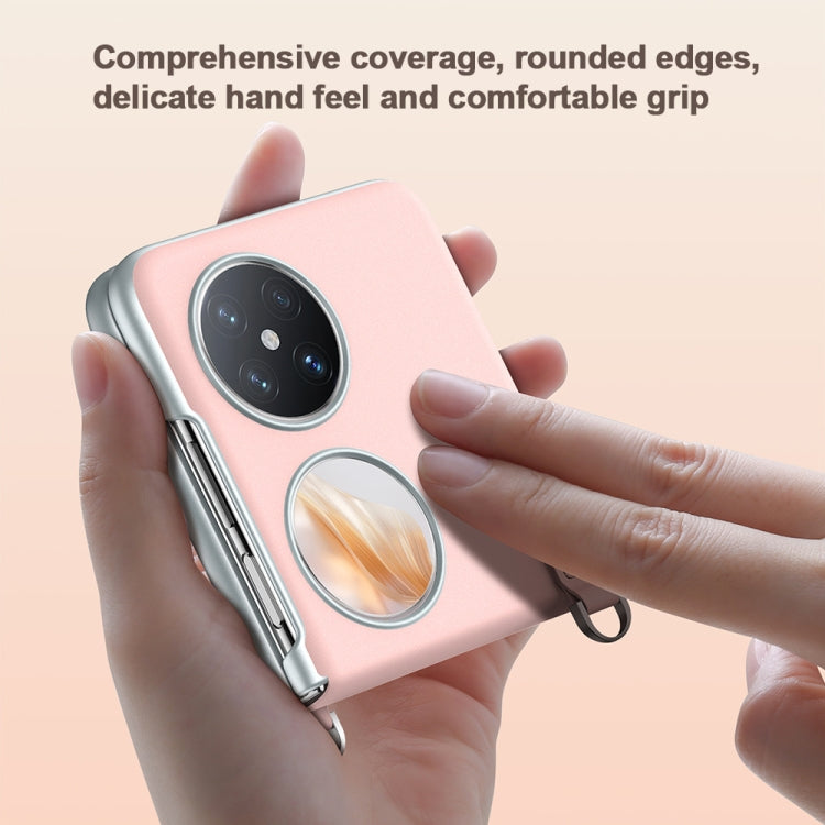 For Huawei nova Flip SULADA Skin Feel Liquid Leather Phone Case with Strap(White)