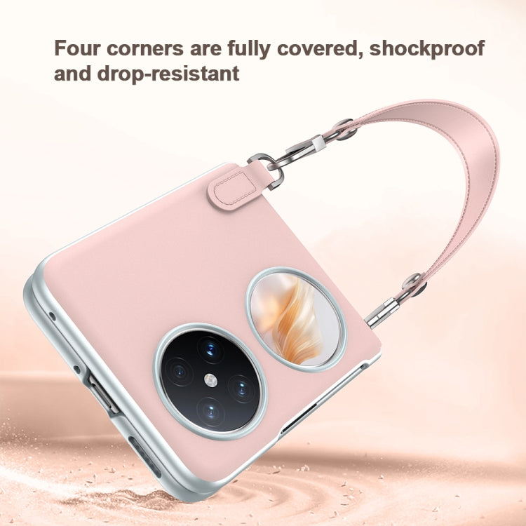 For Huawei P50 Pocket / Pocket S SULADA Skin Feel Liquid Leather Phone Case with Strap(White)
