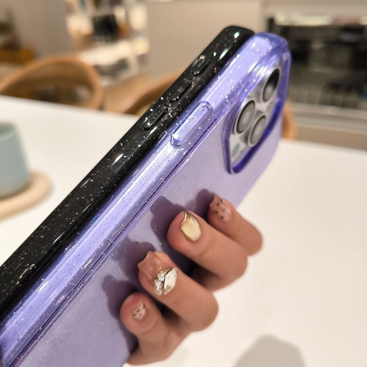 For iPhone 16 Glitter Powder TPU Hybrid PC Phone Case(Transparent)