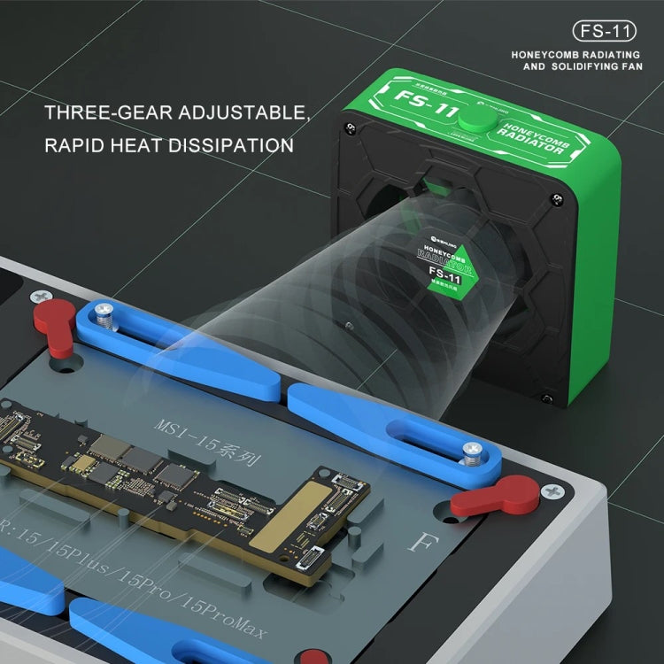 Mijing FS-11 Cooling + UV Curing + Smoke Extraction Honeycomb Radiating Fan(Green) - Others by MIJING | Online Shopping South Africa | PMC TechLife | Buy Now Pay Later Mobicred