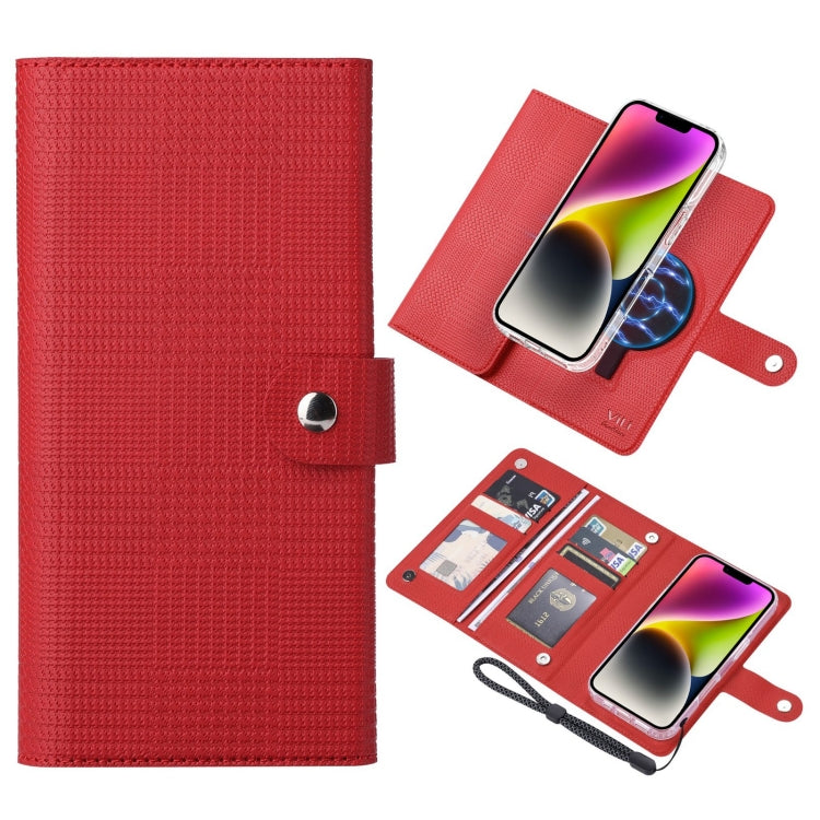 For iPhone 14 ViLi GHA-C Series RFID MagSafe Magnetic Flip Leather Phone Case(Red)