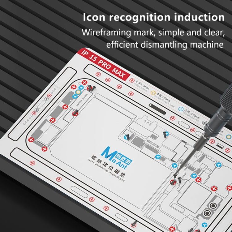 For iPhone 15 Plus MaAnt Double-sided Screw Positioning Flexible Soft Magnetic Pad - Magnetic Screws Mat by MaAnt | Online Shopping South Africa | PMC Jewellery | Buy Now Pay Later Mobicred