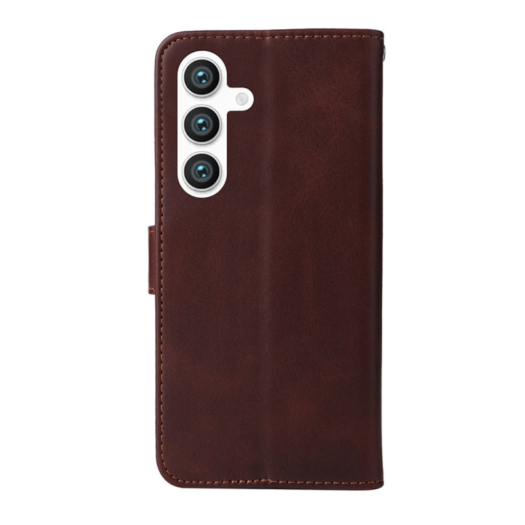 For Samsung Galaxy S25 5G Classic Calf Texture Flip Leather Phone Case(Brown)