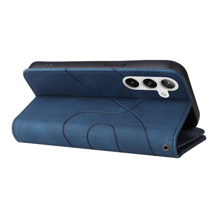 For Samsung Galaxy S25+ / S24+ 5G Dual-color 9 Card Slots Zipper Wallet Leather Phone Case(Blue)