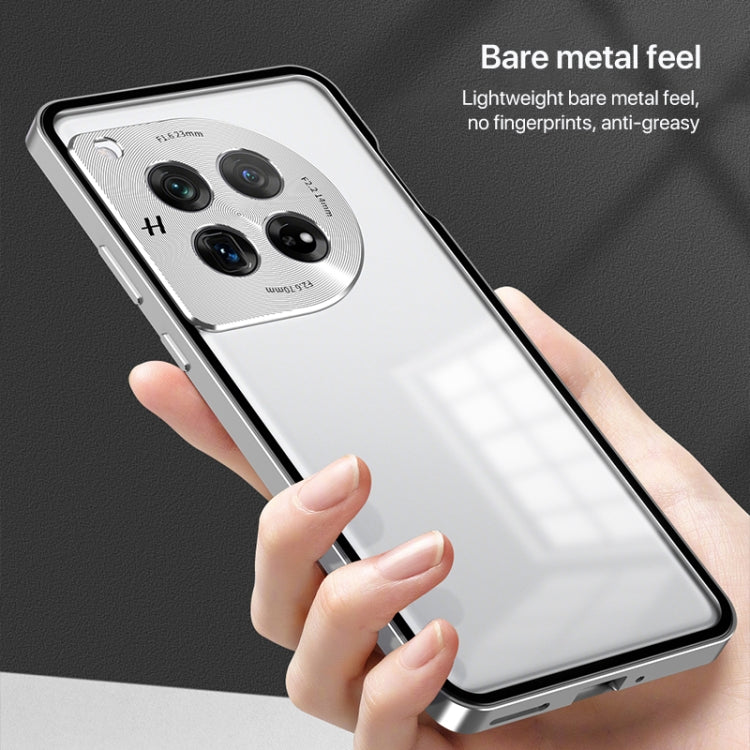 For OnePlus Ace 3 Pro Snap Buckle Single-sided Metal Frame Frosted Phone Case(Dark Green)
