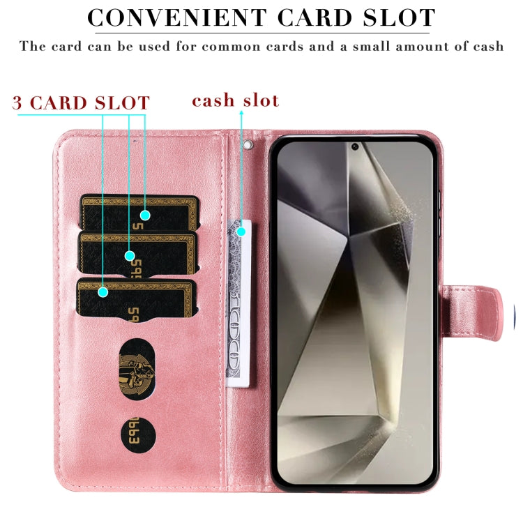 For Samsung Galaxy S25 Ultra 5G Fashion Calf Texture Zipper Leather Phone Case(Rose Gold)