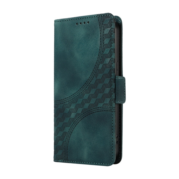 For Samsung Galaxy S25+ 5G Embossed Rhombus Starry Leather Phone Case(Green)