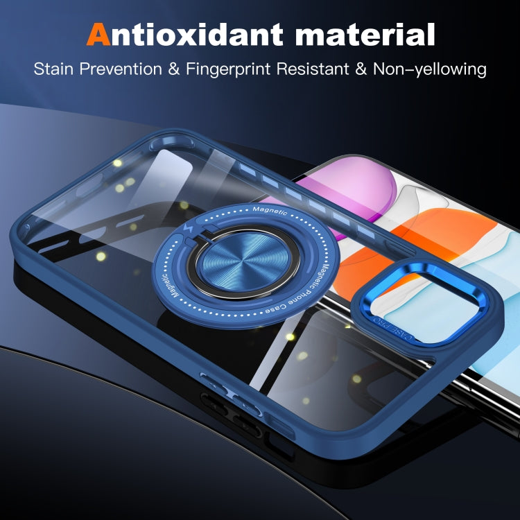 For iPhone 16 Plus Magnetic Rotating Ring Holder Phone Case(Dark Blue) - free shipping - PMC TechLife - Order now!