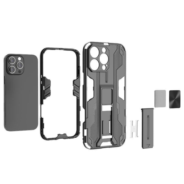 For iPhone 16 Pro Max Supersonic PC + TPU Holder Phone Case(Grey)