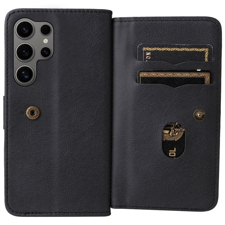 For Samsung Galaxy S25 Ultra 5G Multi-Function Wallet 10 Card Slots Leather Phone Case(Black)