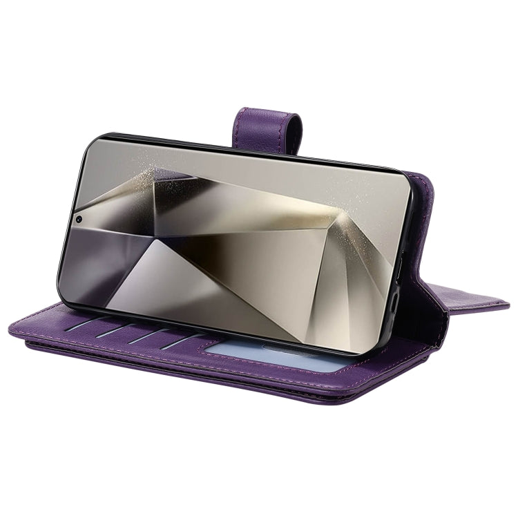 For Samsung Galaxy S25 Ultra 5G Multi-Function Wallet 10 Card Slots Leather Phone Case(Violet) - Galaxy S25 Ultra 5G Cases by PMC Jewellery | Online Shopping South Africa | PMC Jewellery | Buy Now Pay Later Mobicred