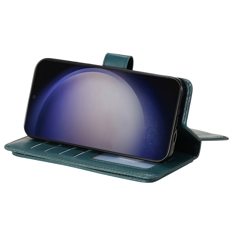 For Samsung Galaxy S25+ / S24+ 5G Multi-Function Wallet 10 Card Slots Leather Phone Case(Dark Green) - Galaxy S25+ 5G Cases by PMC Jewellery | Online Shopping South Africa | PMC Jewellery | Buy Now Pay Later Mobicred