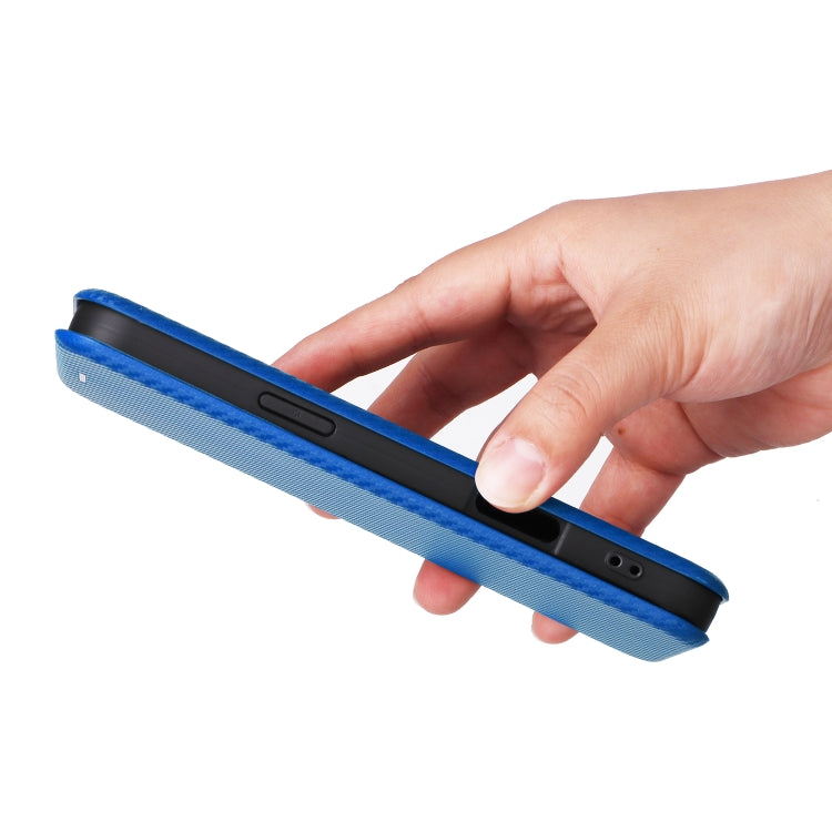 For iPhone 16 Pro Carbon Fiber Texture Flip Leather Phone Case(Blue) - iPhone 16 Pro Cases by PMC TechLife | Online Shopping South Africa | PMC TechLife | Buy Now Pay Later Mobicred