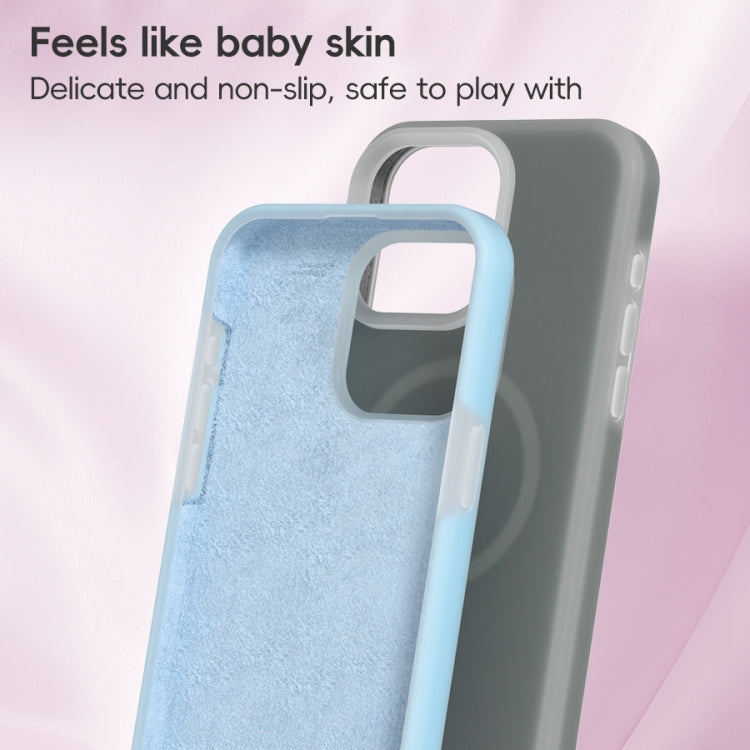 For iPhone 16 Plus Jelly Liquid Silicone MagSafe Magnetic Phone Case(Blue)