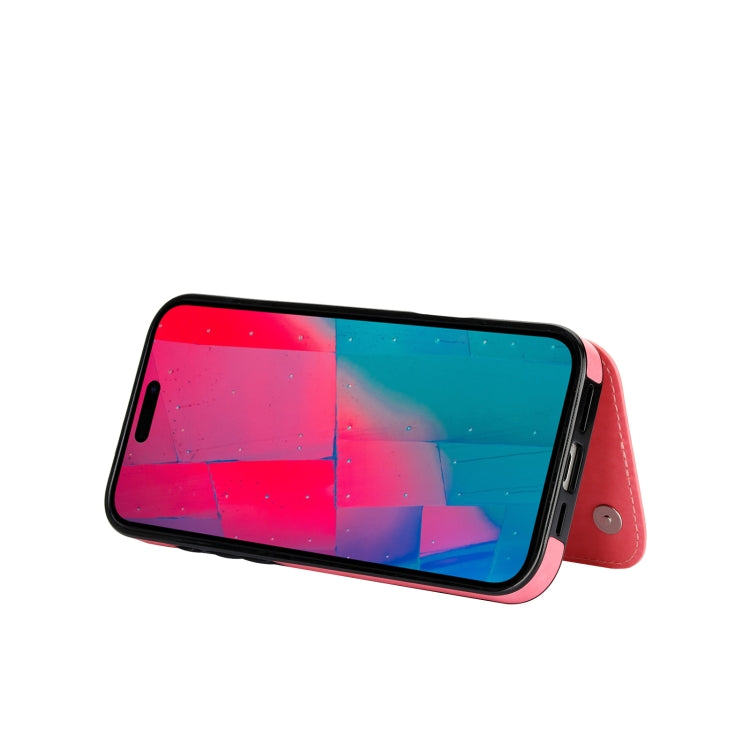 For iPhone 16 Pro Max Double Buckle Butterfly Embossing PU Phone Case(Pink) - iPhone 16 Pro Max Cases by PMC TechLife | Online Shopping South Africa | PMC TechLife | Buy Now Pay Later Mobicred