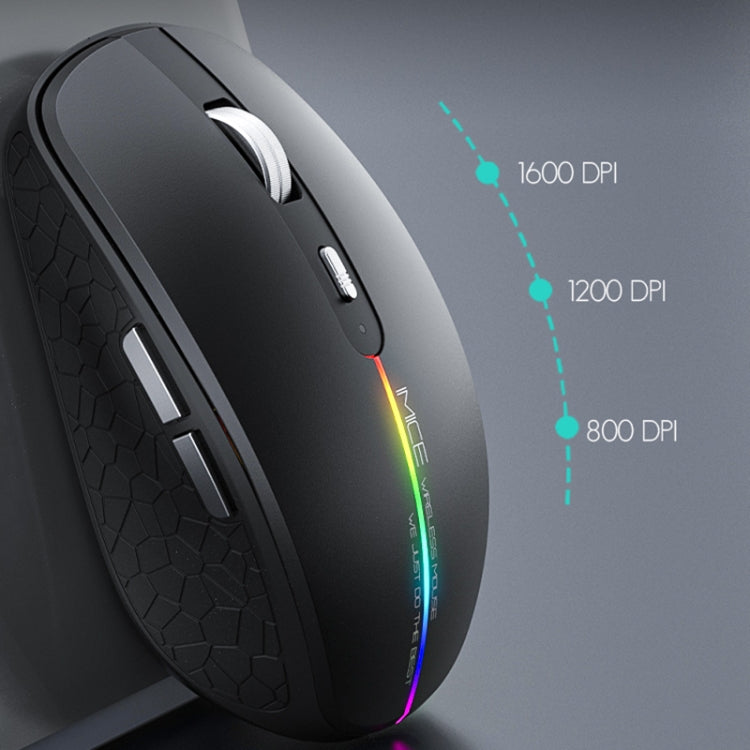 iMICE G904 Dual Mode 6-Key Silent Wireless Gaming Mouse(Black)