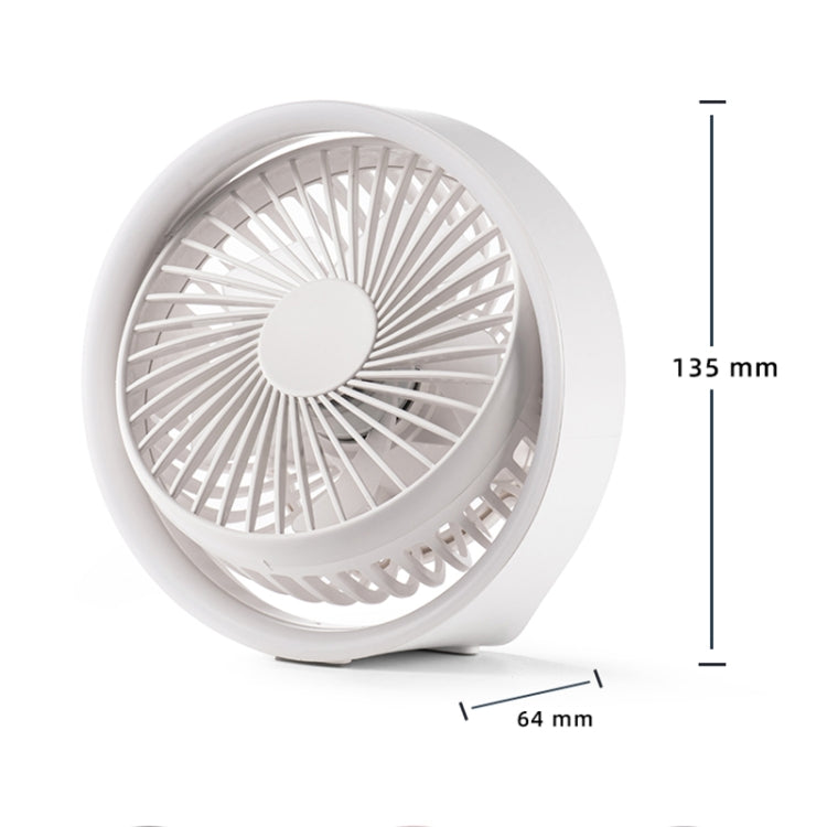 N601 180 Degree Rotating Type-C Desktop Fan with LED Ambience Light(Black)