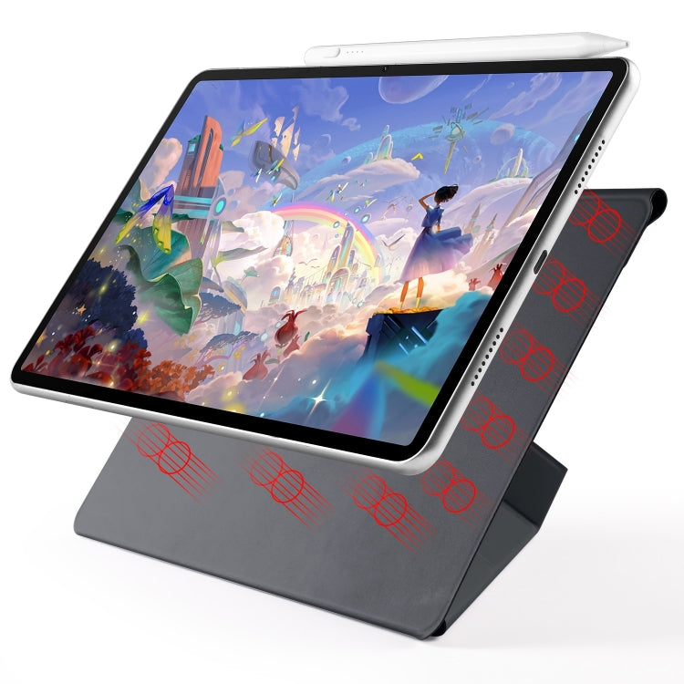 For Huawei MatePad Air 11.5 2023 Fixed Buckle Magnetic Deformation Leather Tablet Case(Black)