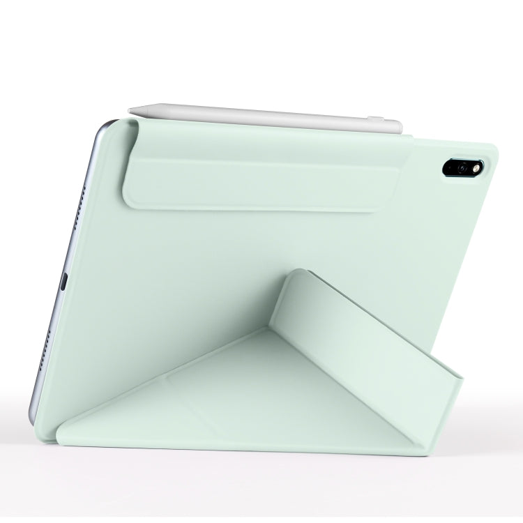 For Huawei MatePad 11 2021 Fixed Buckle Magnetic Deformation Leather Tablet Case(Baby Green)