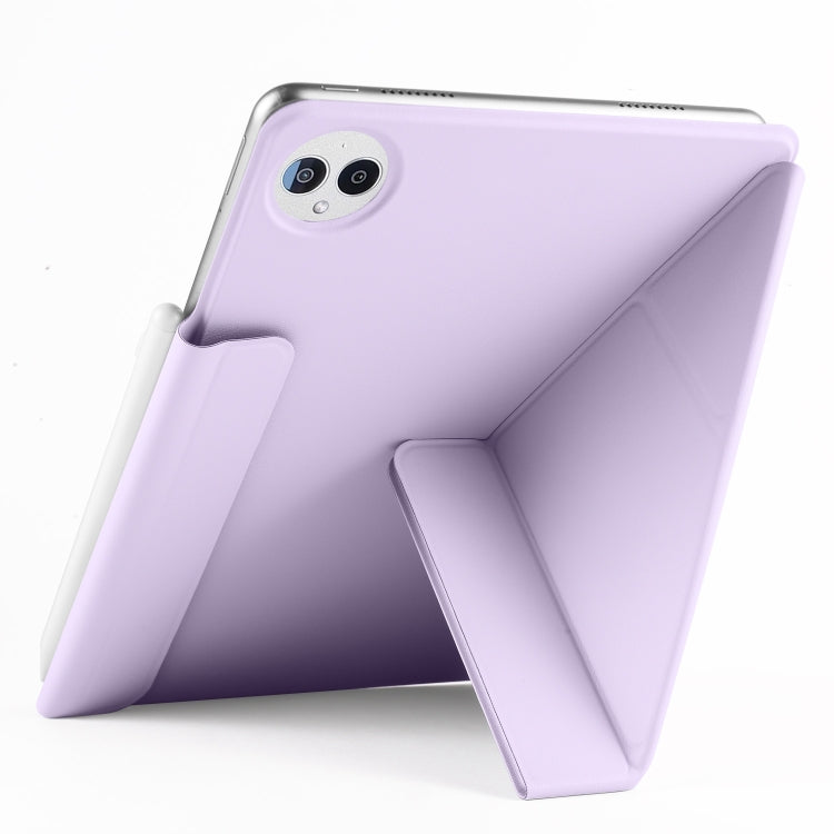 For Huawei MatePad Pro 13.2 2023 Fixed Buckle Magnetic Deformation Leather Tablet Case(Purple)