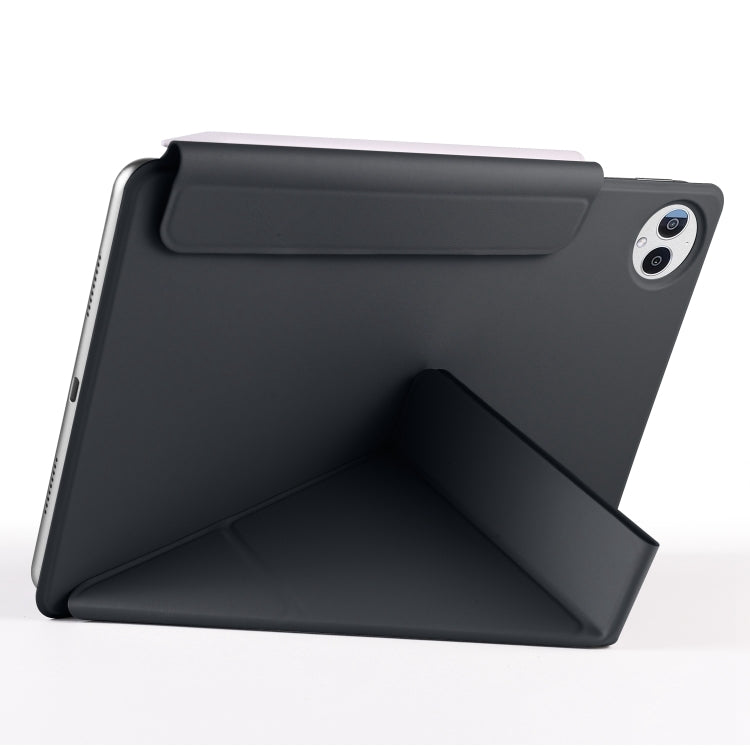For Huawei MatePad Pro 12.2 2024 Fixed Buckle Magnetic Deformation Leather Tablet Case(Black)