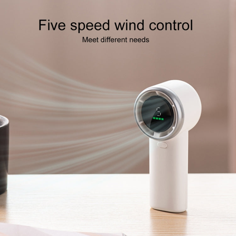 N603 HD Digital Display Handheld Turbine Fan(White)