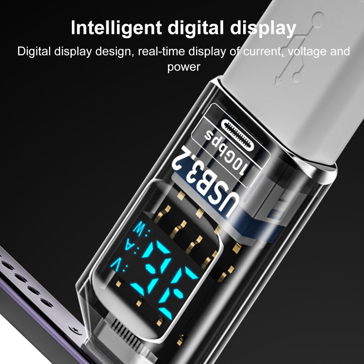 60W 10Gbps Intelligent Digital Display Fast Charge Adapter USB-A to USB-A