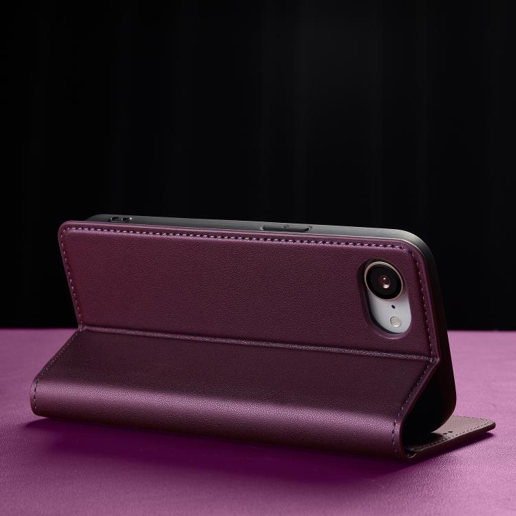 For iPhone 16e LC.IMEEKE L1 Series Frosted Fine Texture PU Phone Case(Purple) - iPhone 16e Cases by LC.IMEEKE | Online Shopping South Africa | PMC TechLife | Buy Now Pay Later Mobicred