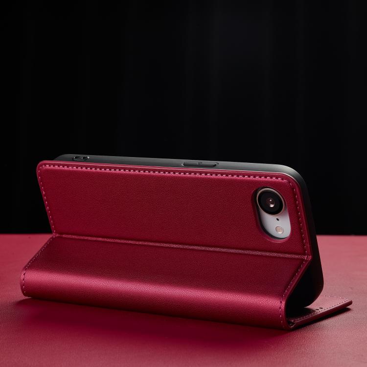 For iPhone 16e LC.IMEEKE L1 Series Frosted Fine Texture PU Phone Case(Red) - iPhone 16e Cases by LC.IMEEKE | Online Shopping South Africa | PMC TechLife | Buy Now Pay Later Mobicred